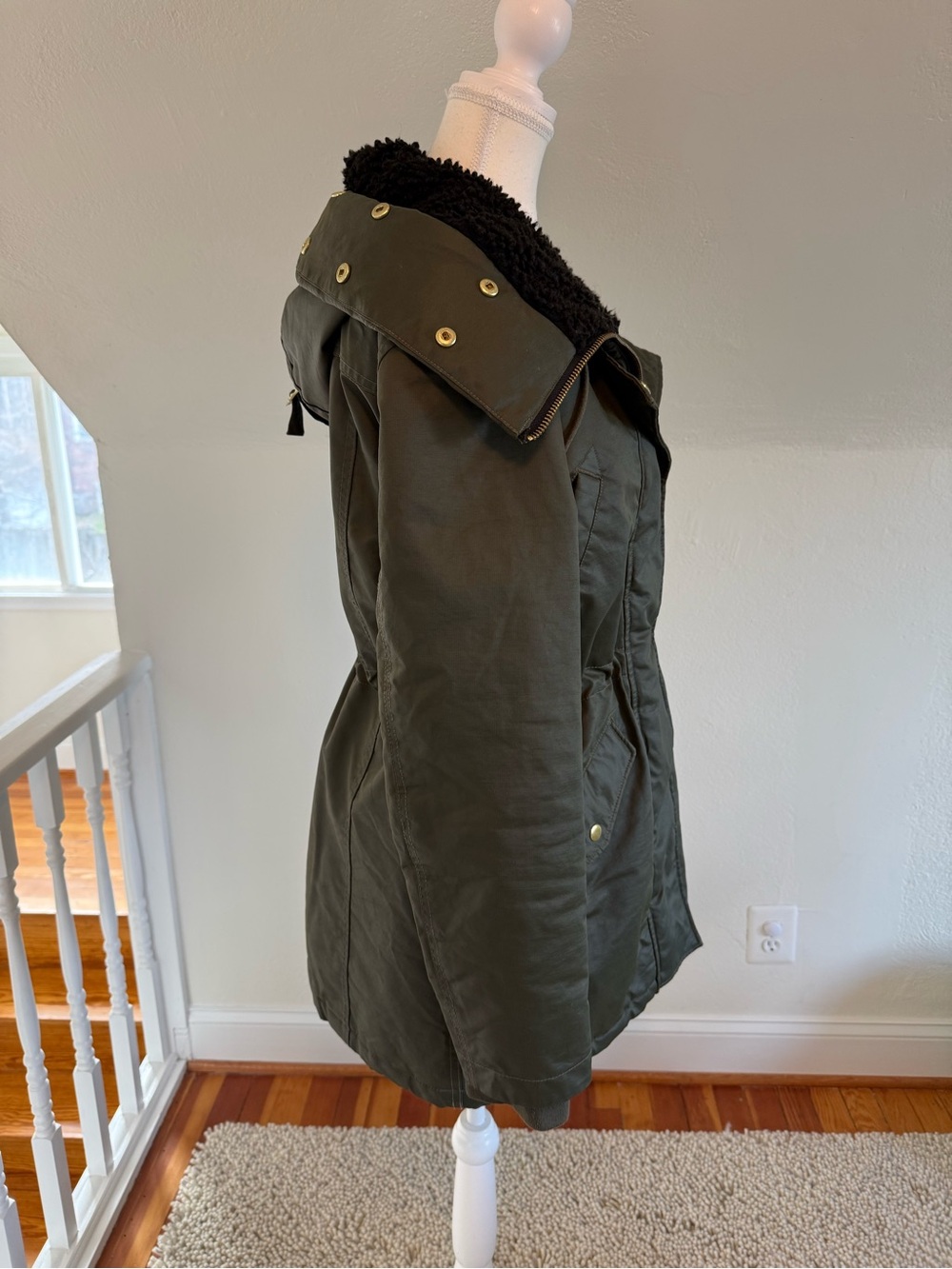 J. Crew Olive Green Perfect Winter Parka Size Medium - Picture 11 of 12